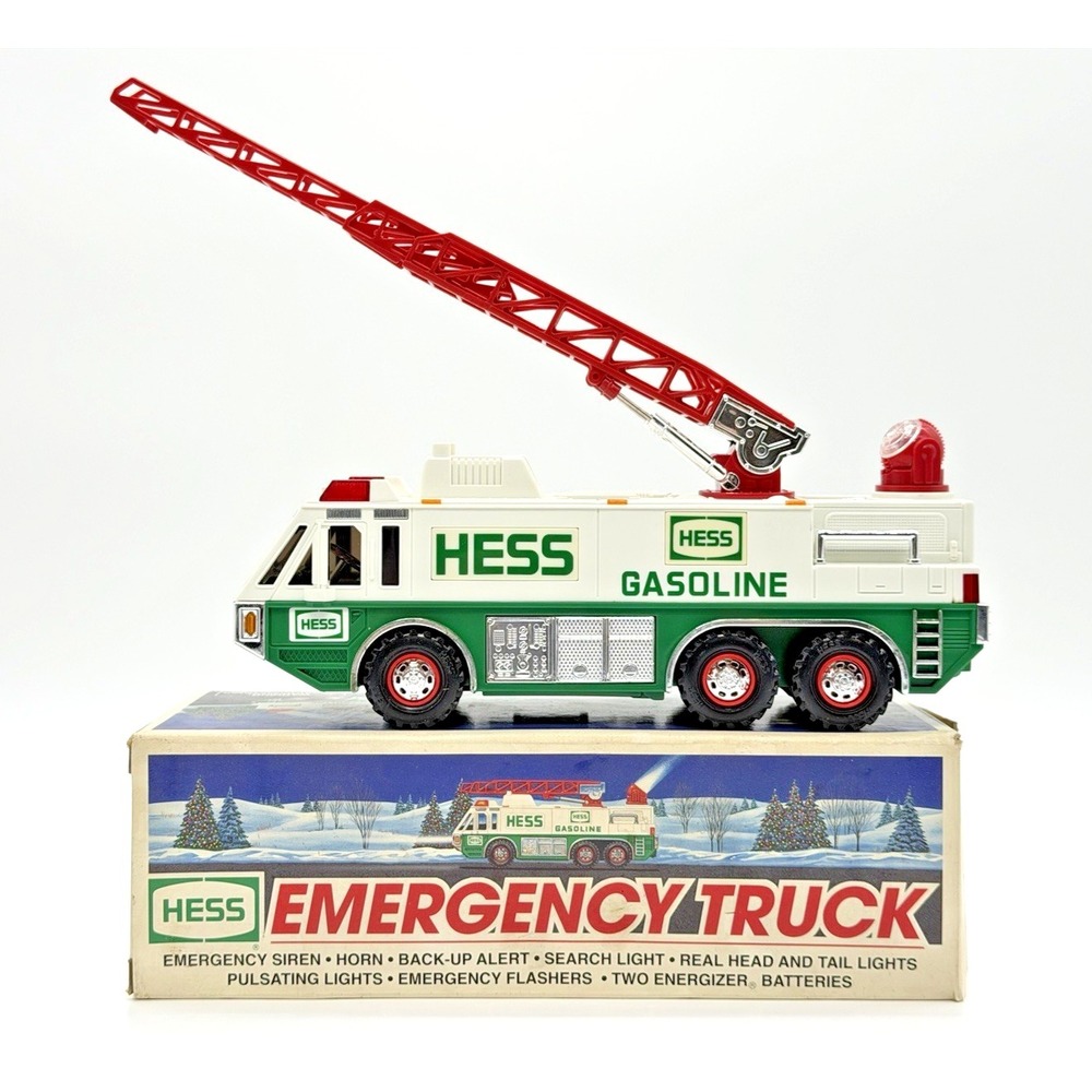 1996‎ Hess Emergency Truck Siren Ladder Searchlight w/ Box Lights & Sound Work
